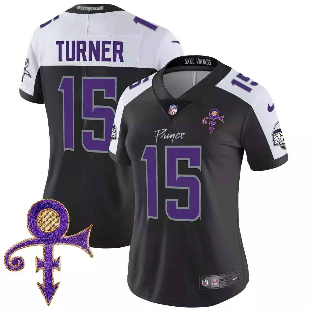 dallas turner black alternate womens vikings 2024 prince vapor limited jersey all stitched