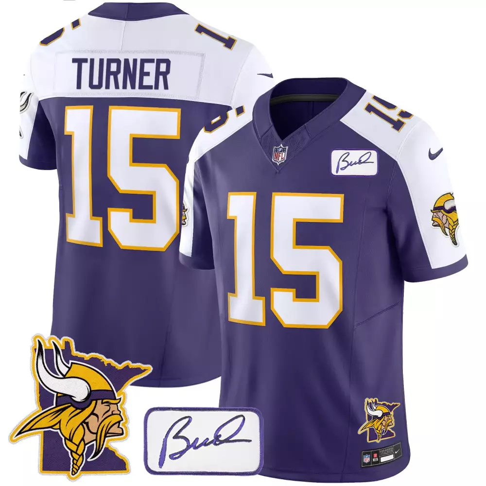 dallas turner purple alternate mens minnesota vikings bud grant minnesota patch classic limited jersey all stitched