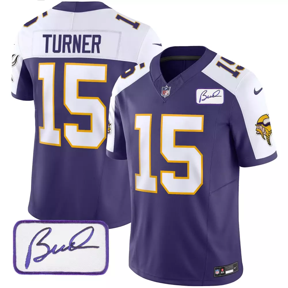 dallas turner purple alternate mens minnesota vikings bud grant minnesota patch classic limited jersey all stitched