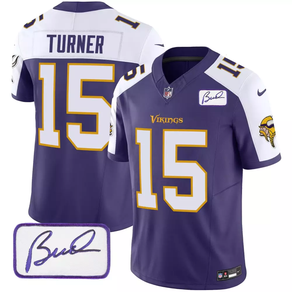 dallas turner purple alternate mens minnesota vikings bud grant minnesota patch classic limited jersey all stitched