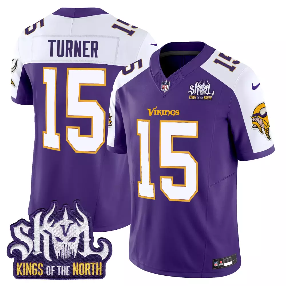 dallas turner purple alternate mens minnesota vikings king of the north patch throwback vapor limited jersey all stitche