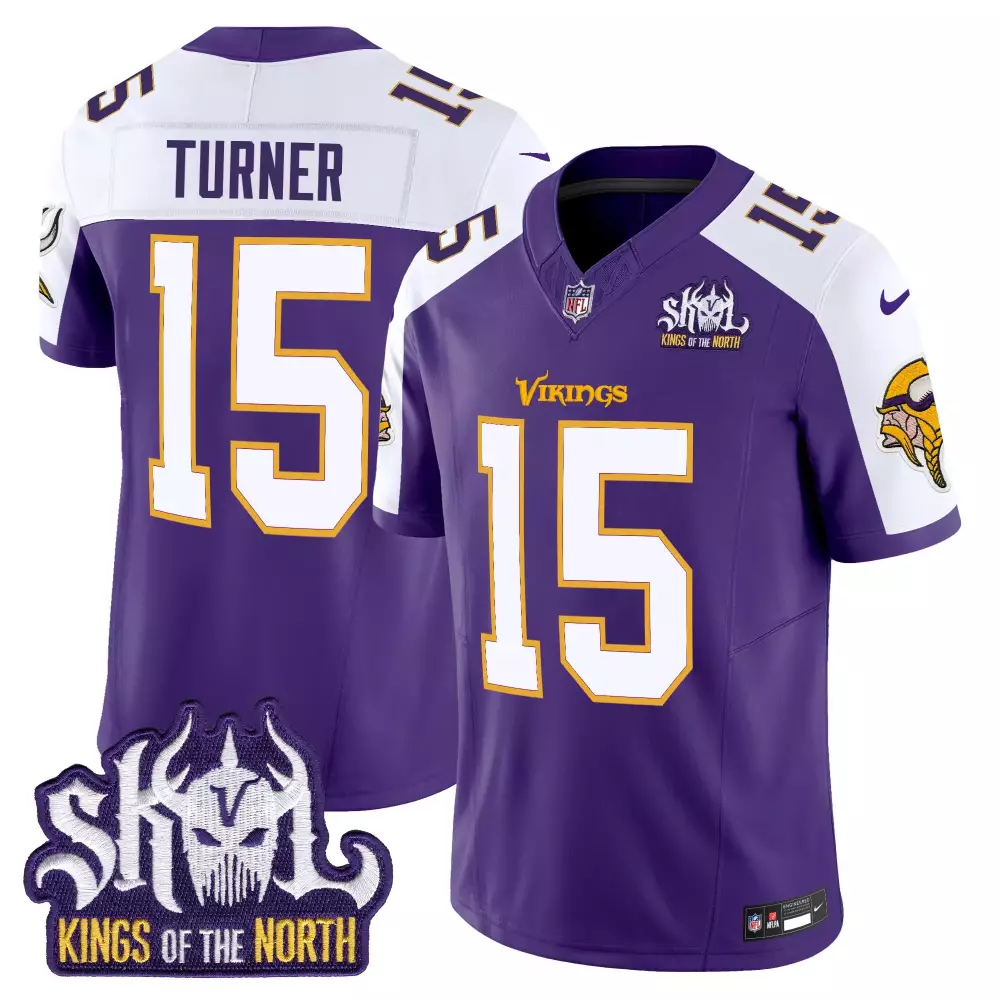 dallas turner purple alternate mens minnesota vikings king of the north patch throwback vapor limited jersey all stitche