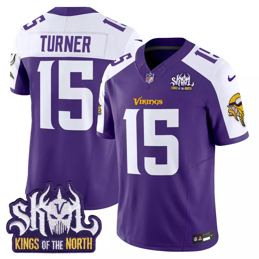 dallas turner purple alternate mens minnesota vikings king of the north patch throwback vapor limited jersey all stitche