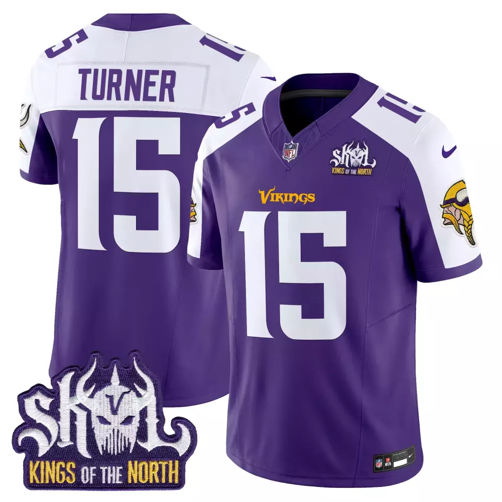 dallas turner purple alternate mens minnesota vikings king of the north patch throwback vapor limited jersey all stitche