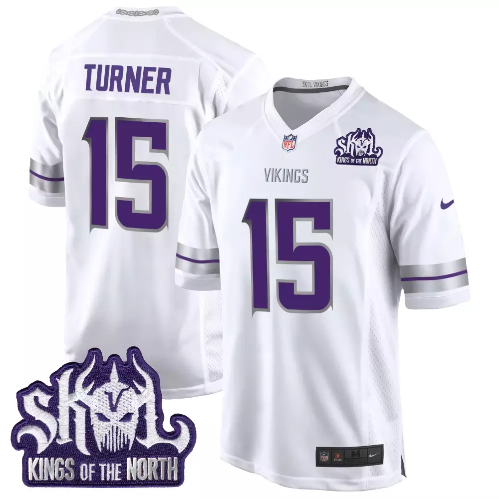 dallas turner white mens minnesota vikings 2024 winter warrior skol patch game jersey all stitched