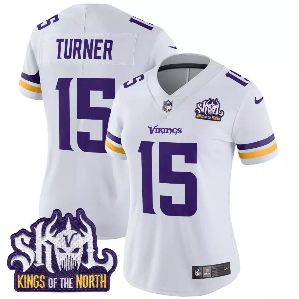 dallas turner white womens minnesota vikings kings of the north patch vapor limited jersey all stitched