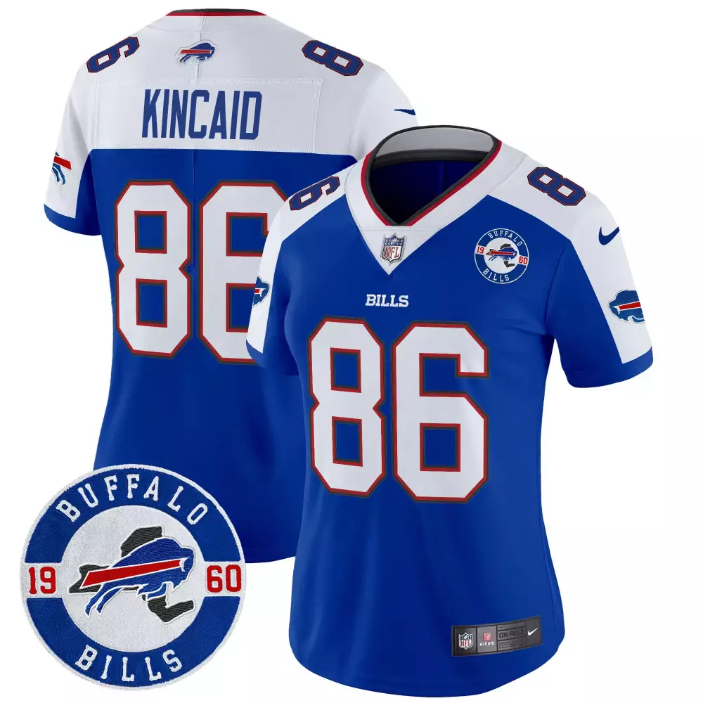 dalton kincaid royal alternate womens buffalo bills 2023 afc east champions patch gold vapor jersey v2 all stitched