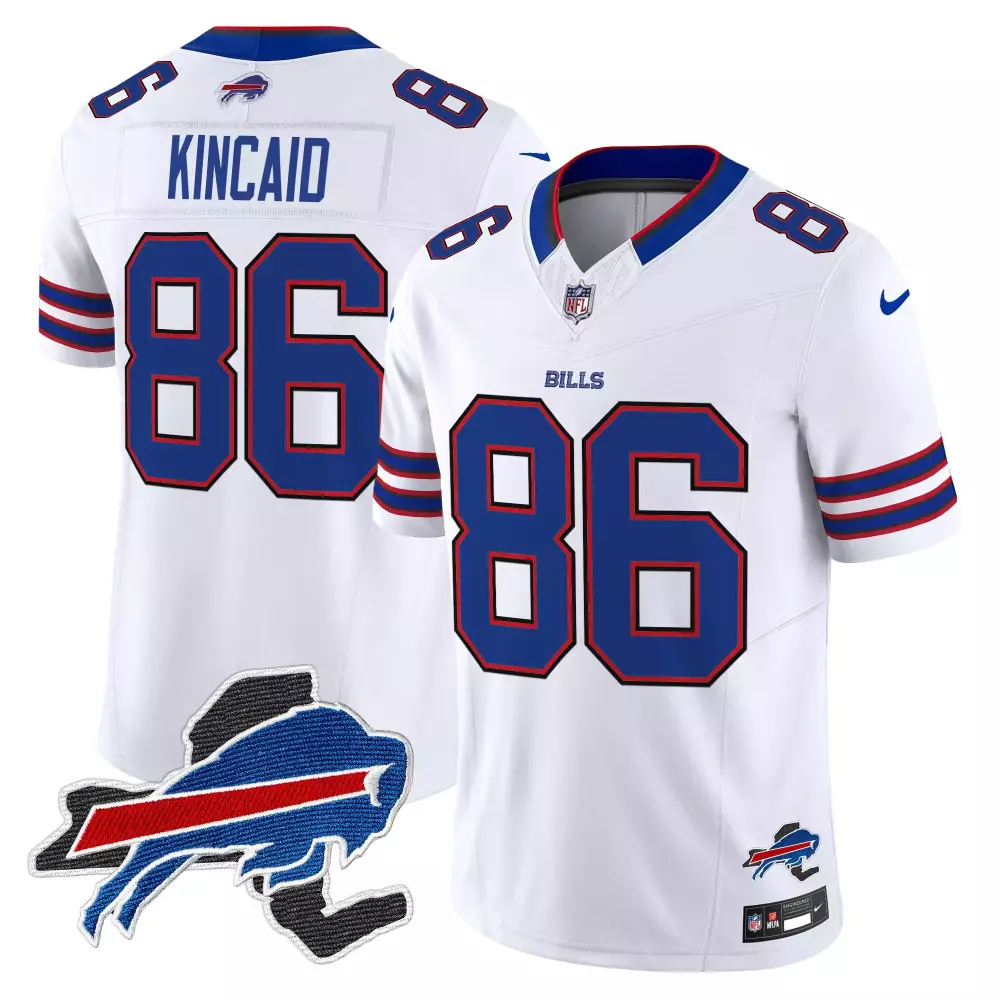 dalton kincaid white mens buffalo bills new york patch vapor limited jersey v3 all stitched