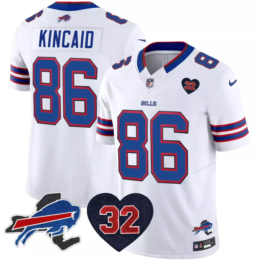 dalton kincaid white mens buffalo bills new york patch vapor limited jersey v3 all stitched