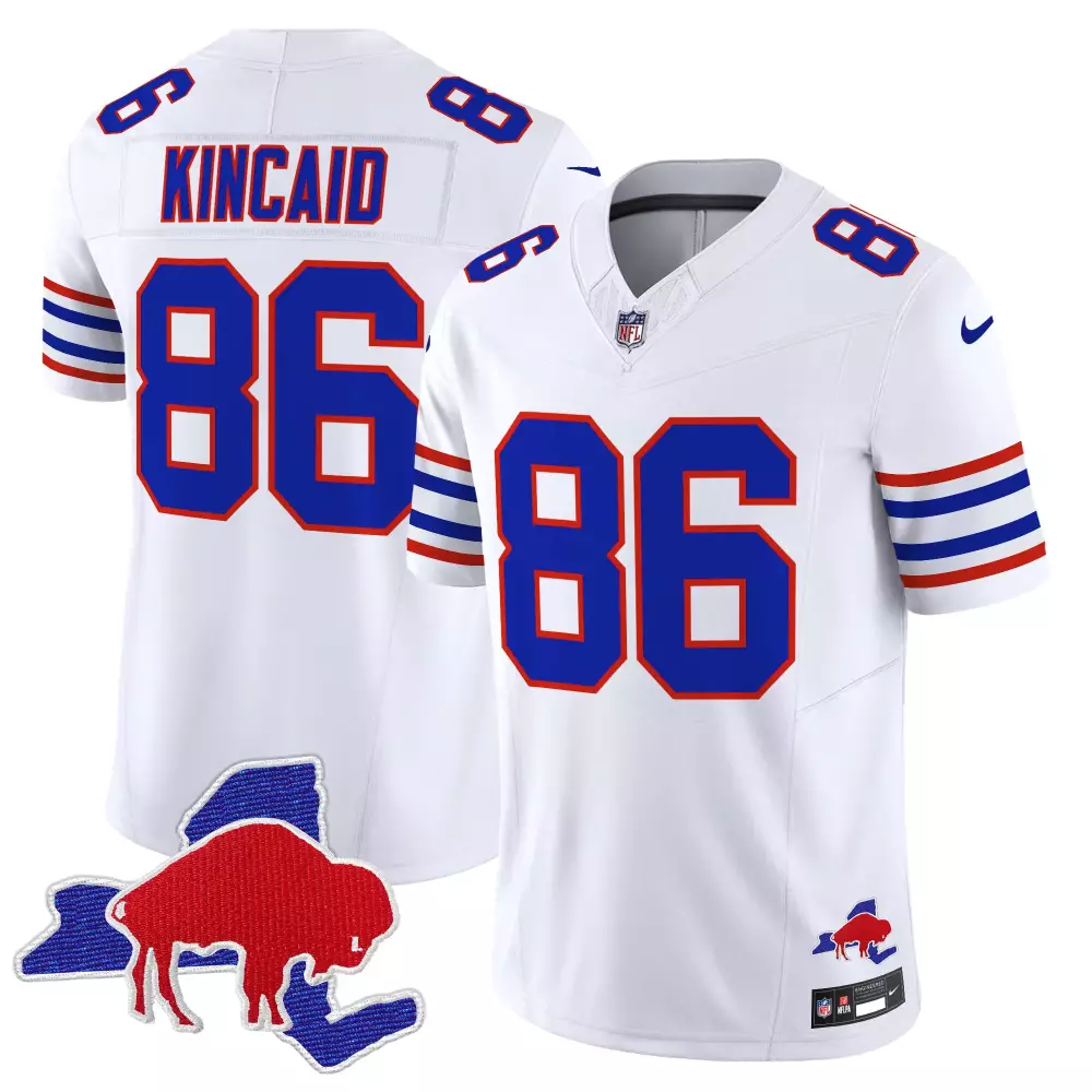 dalton kincaid white mens buffalo bills new york patch vapor limited jersey v3 all stitched