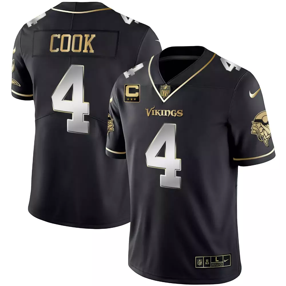 dalvin cook black limited youths minnesota vikings white gold black gold jersey all stitched
