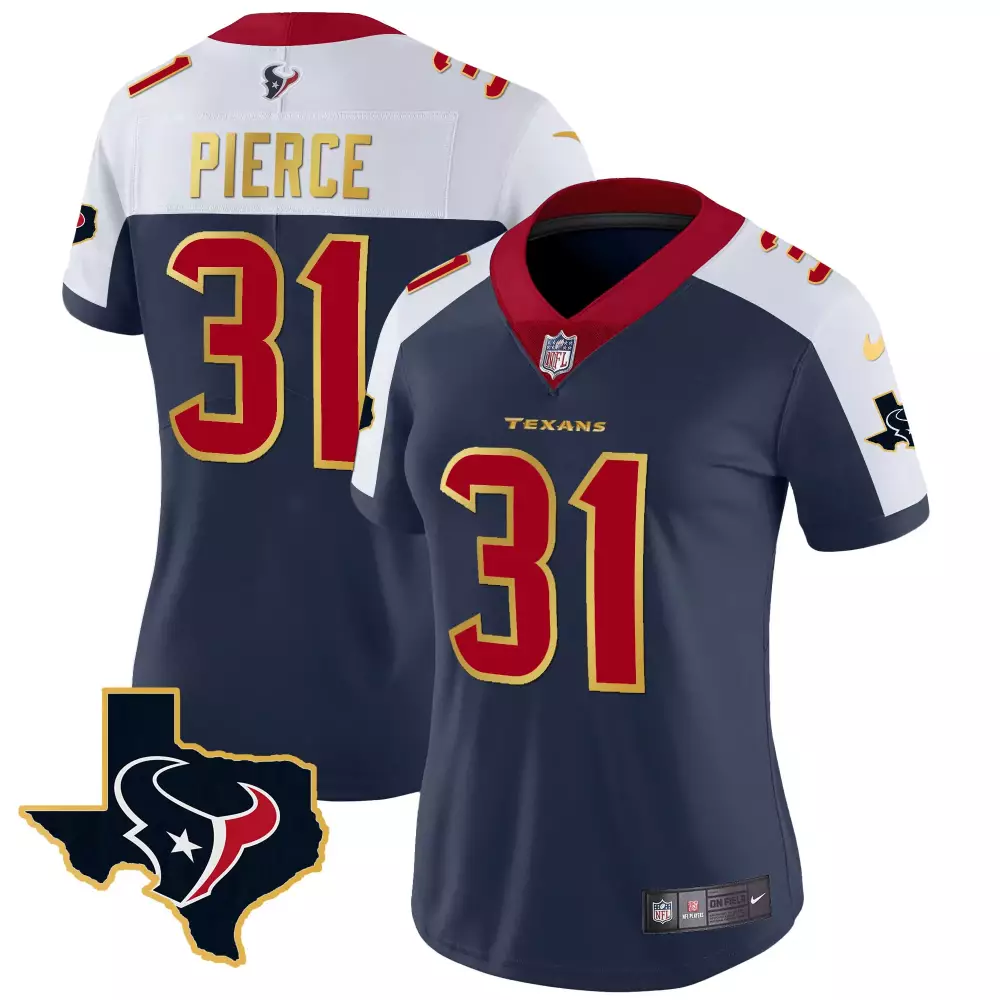 dameon pierce alternate womens houston texans 2024 texas patch gold vapor limited jersey all stitched