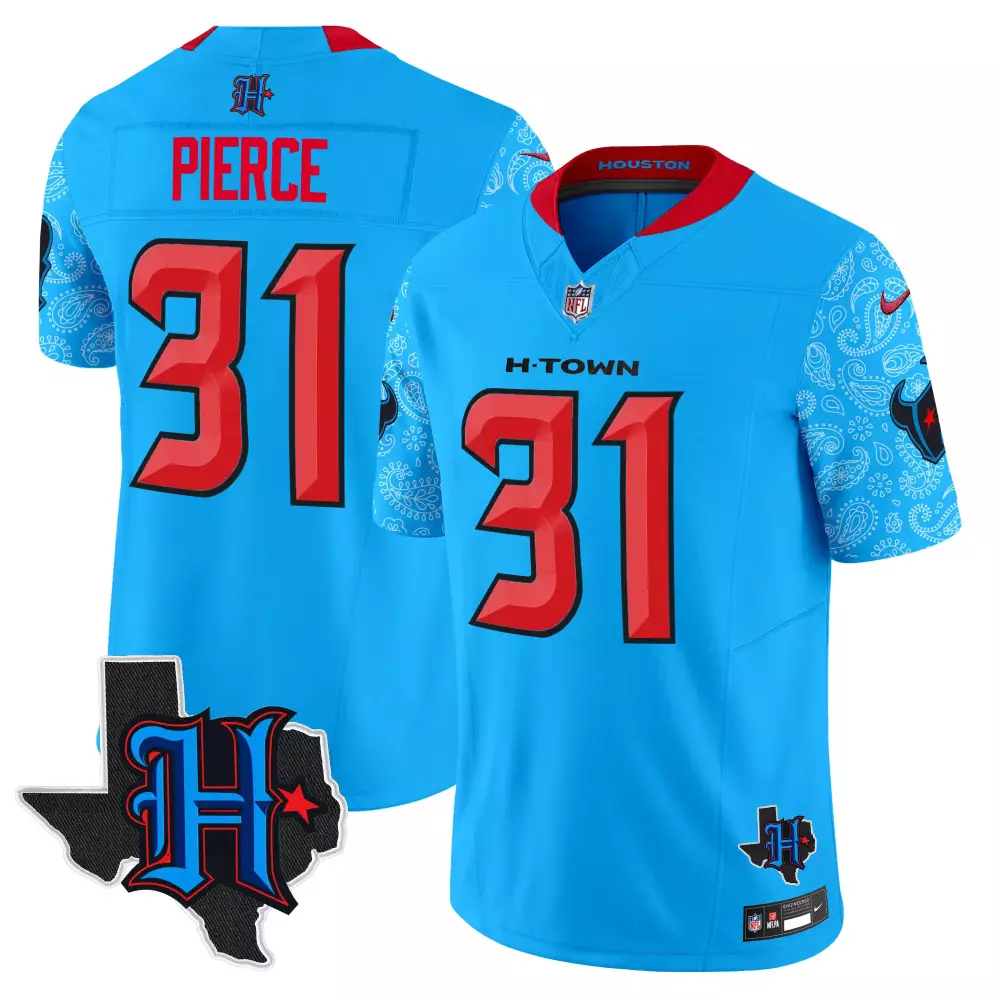 dameon pierce blue mens houston texans 2024 texas patch vapor limited jersey v2 all stitched