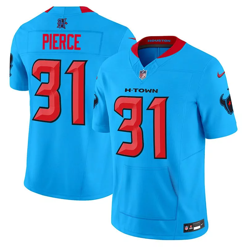dameon pierce blue mens houston texans 2024 texas patch vapor limited jersey v2 all stitched