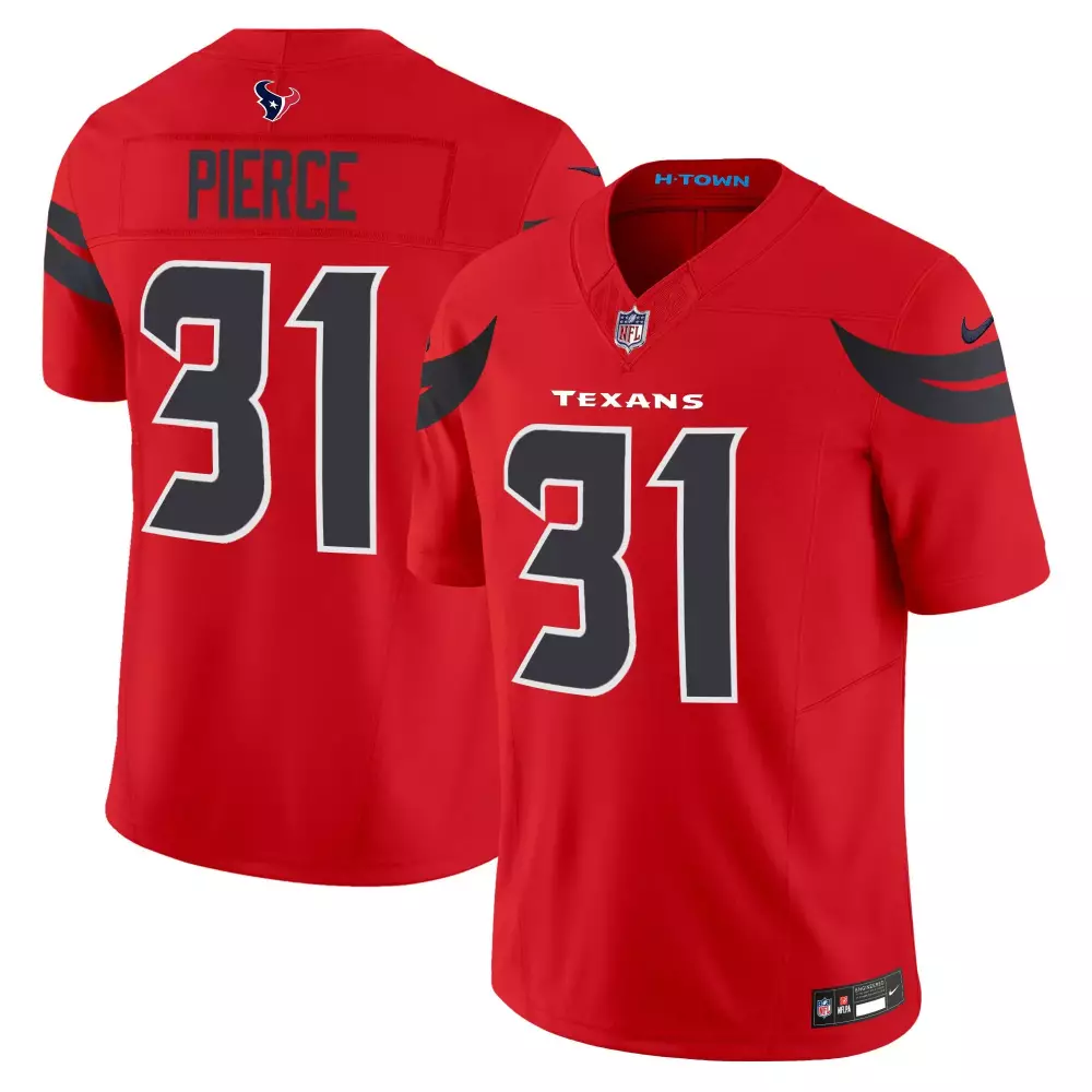 dameon pierce red womens houston texans 2024 texas patch vapor limited jersey v2 all stitched