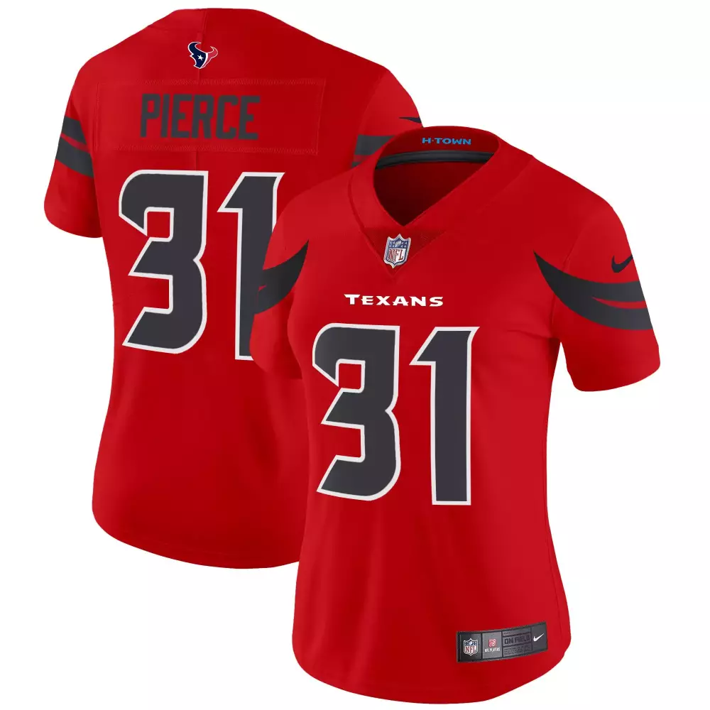 dameon pierce red womens houston texans 2024 texas patch vapor limited jersey v2 all stitched
