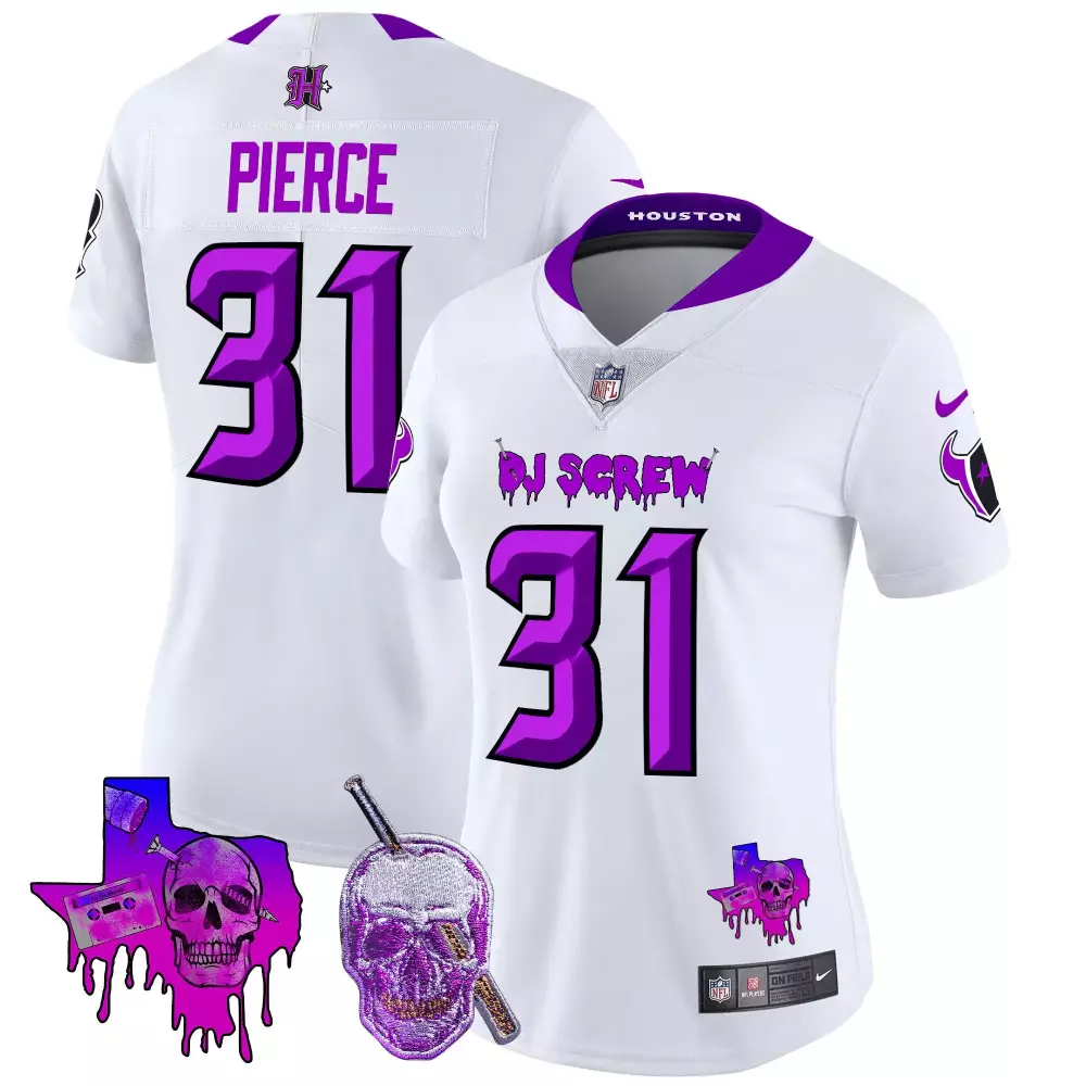 dameon pierce white womens houston texans dj screw vapor limited jersey all stitched