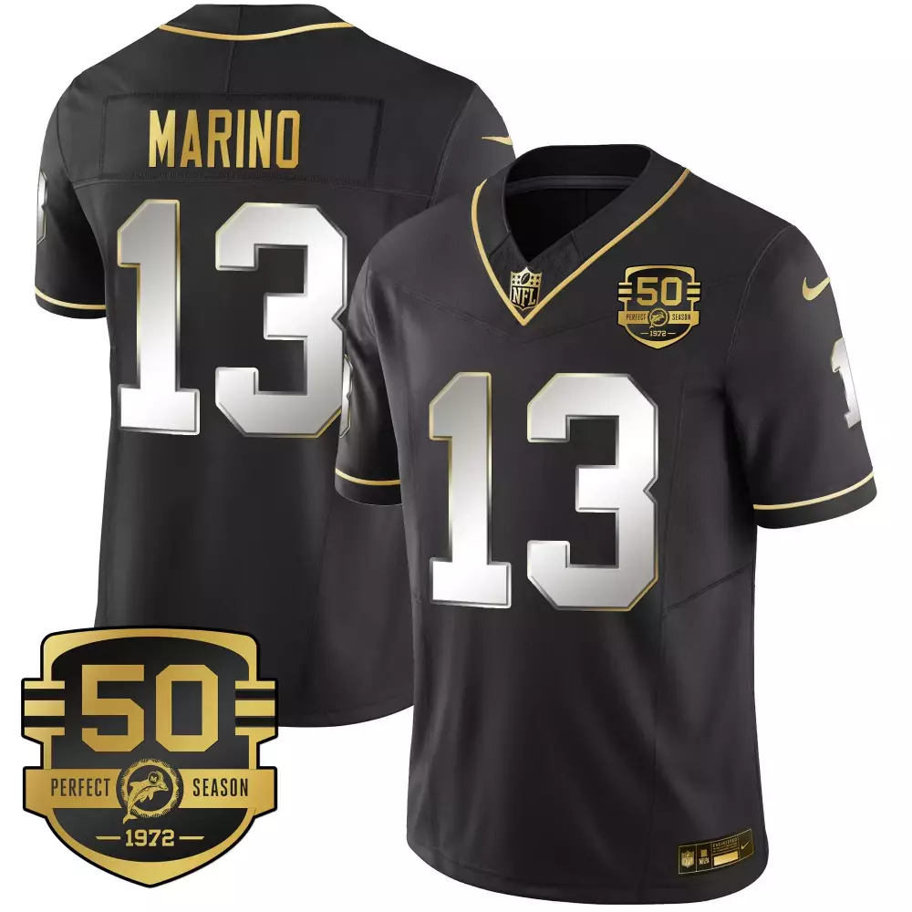 dan marino black gold mens miami dolphins throwback gold vapor jersey all stitched