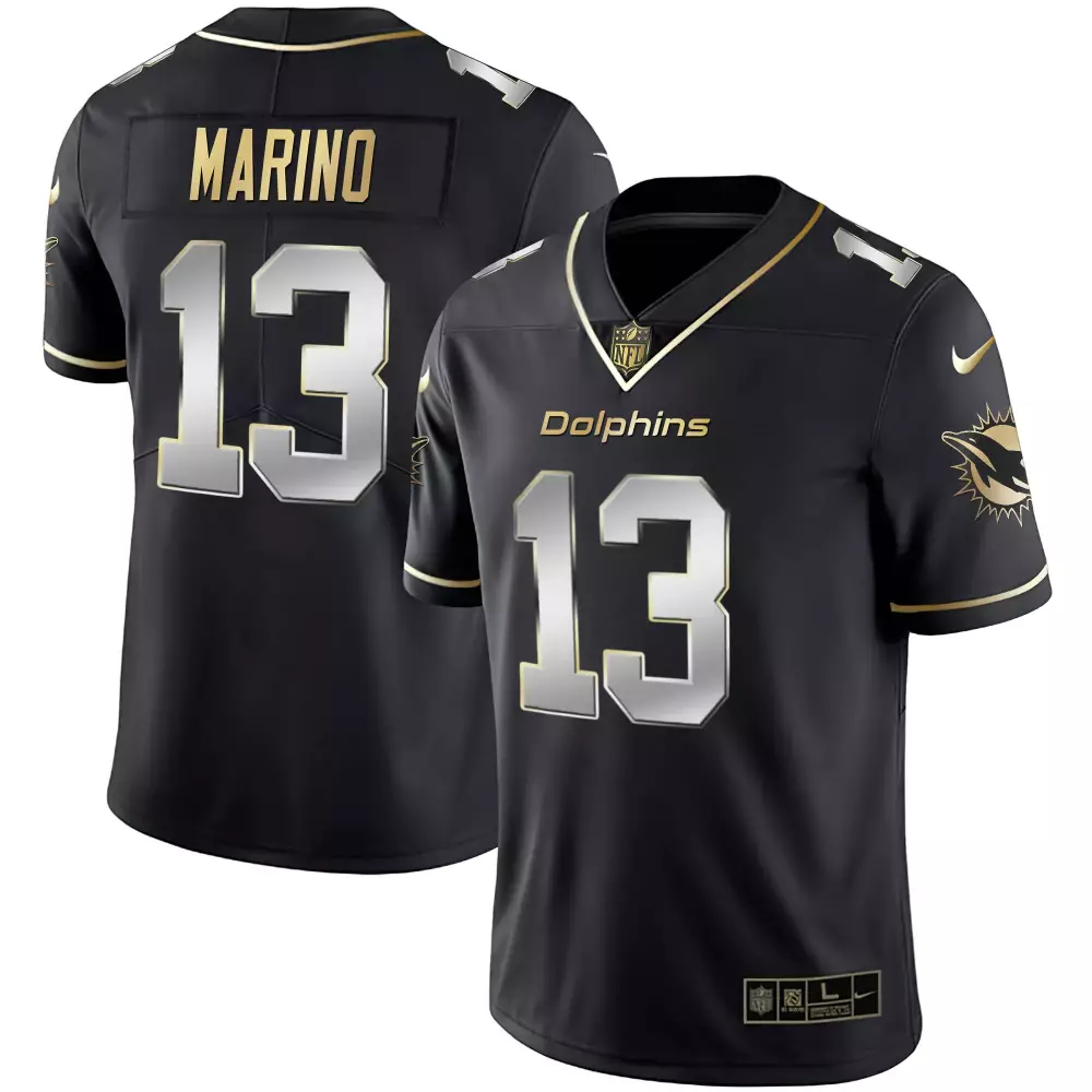 dan marino black gold mens miami dolphins throwback gold vapor jersey all stitched