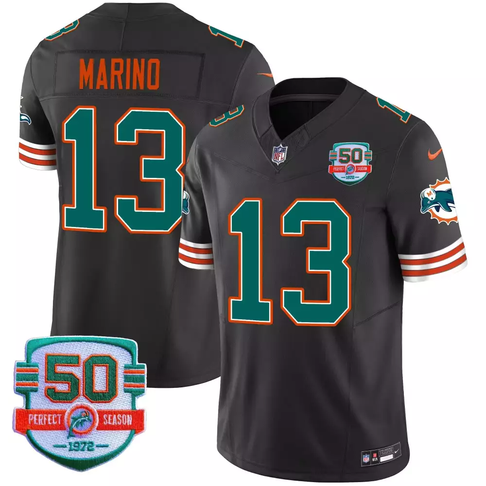 Dan Marino Miami Dolphins Black Gold Throwback Vapor Jersey | Custom Stitched | Limited Edition Fan Gear | For Men, Women & Youth