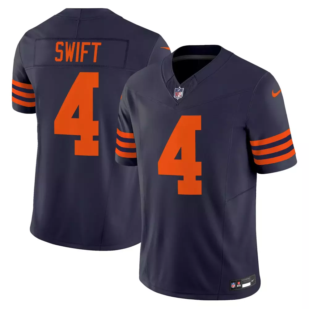 DAndre Swift Chicago Bears Men's Navy Throwback Vapor Limited Jersey | Perfect for Game Day | For Men, Women & Youth