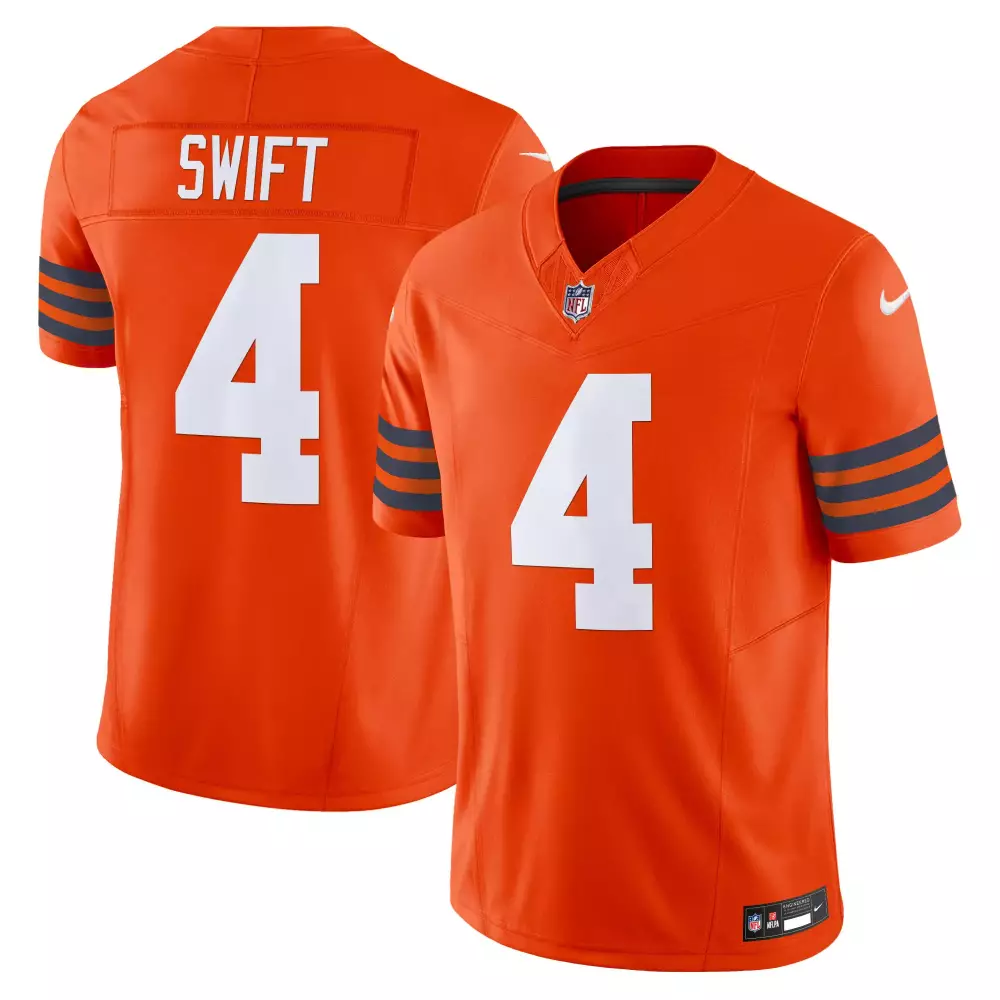 Dandre Swift Chicago Bears Orange Men's Throwback Vapor Limited Jersey | Stitched Fan Gear | For Men, Women & Youth
