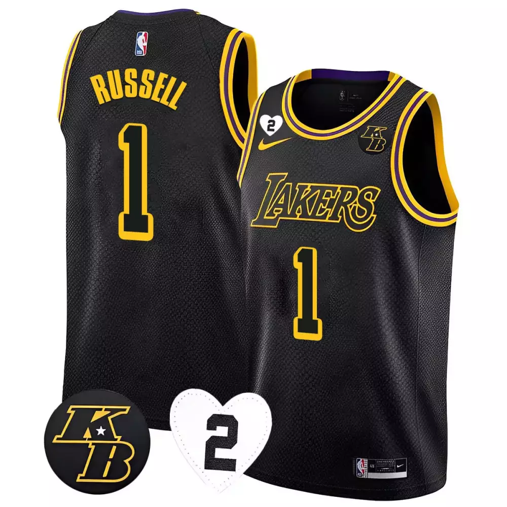 dangelo russell kobe gigi mens los angeles lakers 2023 jersey collection all stitched