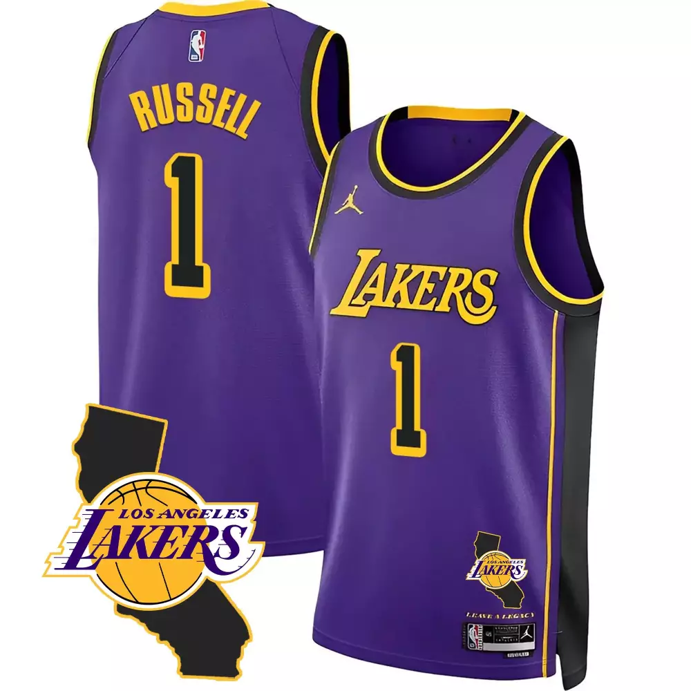 dangelo russell men los angeles lakers 2023 classic edition jersey all stitched