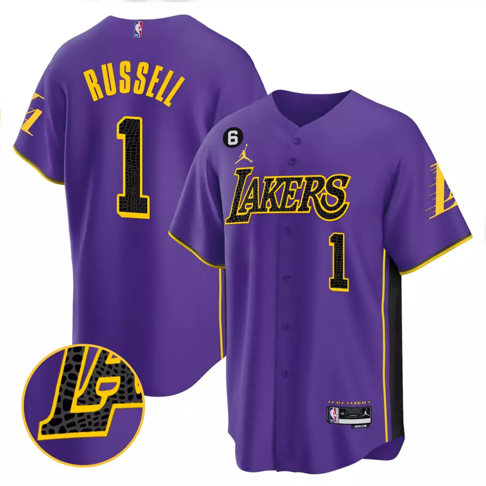 dangelo russell men los angeles lakers 2023 classic edition jersey all stitched
