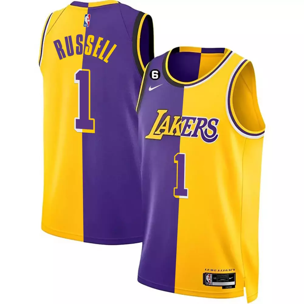 dangelo russell men los angeles lakers 2023 classic edition jersey all stitched