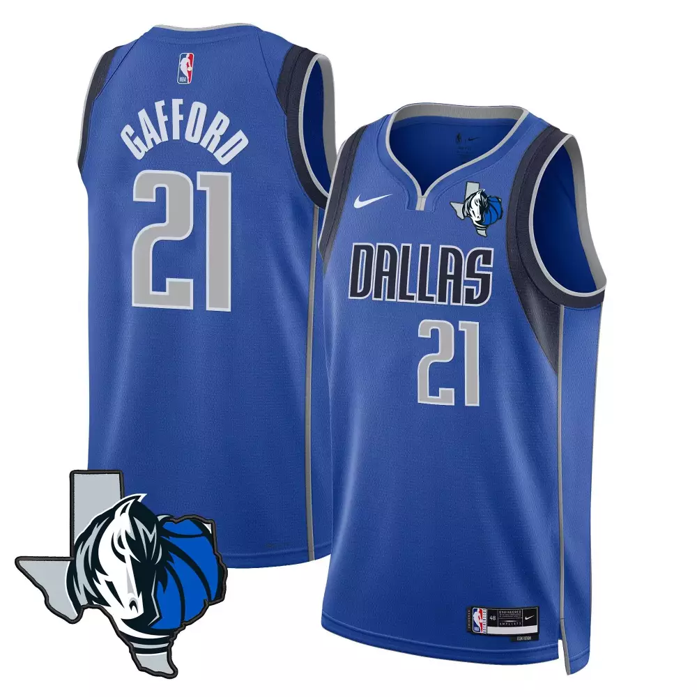 daniel gafford icon mens dallas mavericks swingman jersey texas patch all stitched