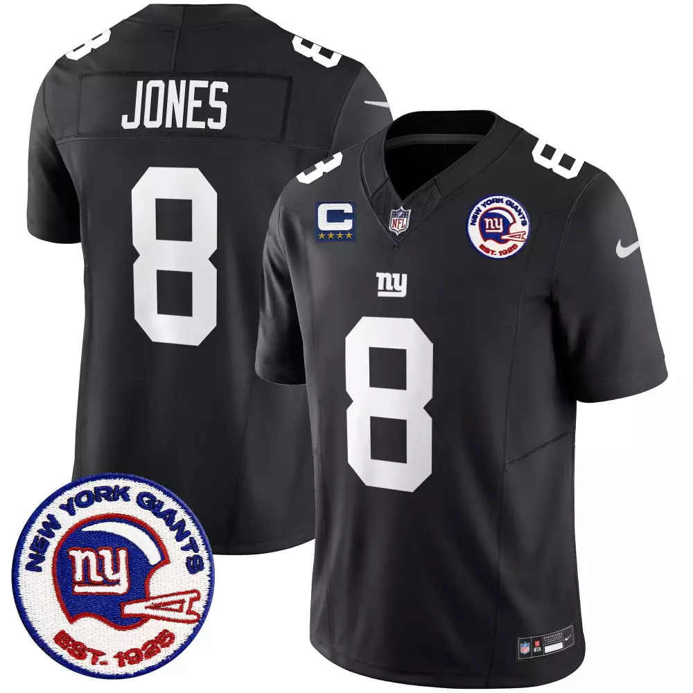 daniel jones black mens san francisco giants est 1925 patch vapor limited jersey all stitched