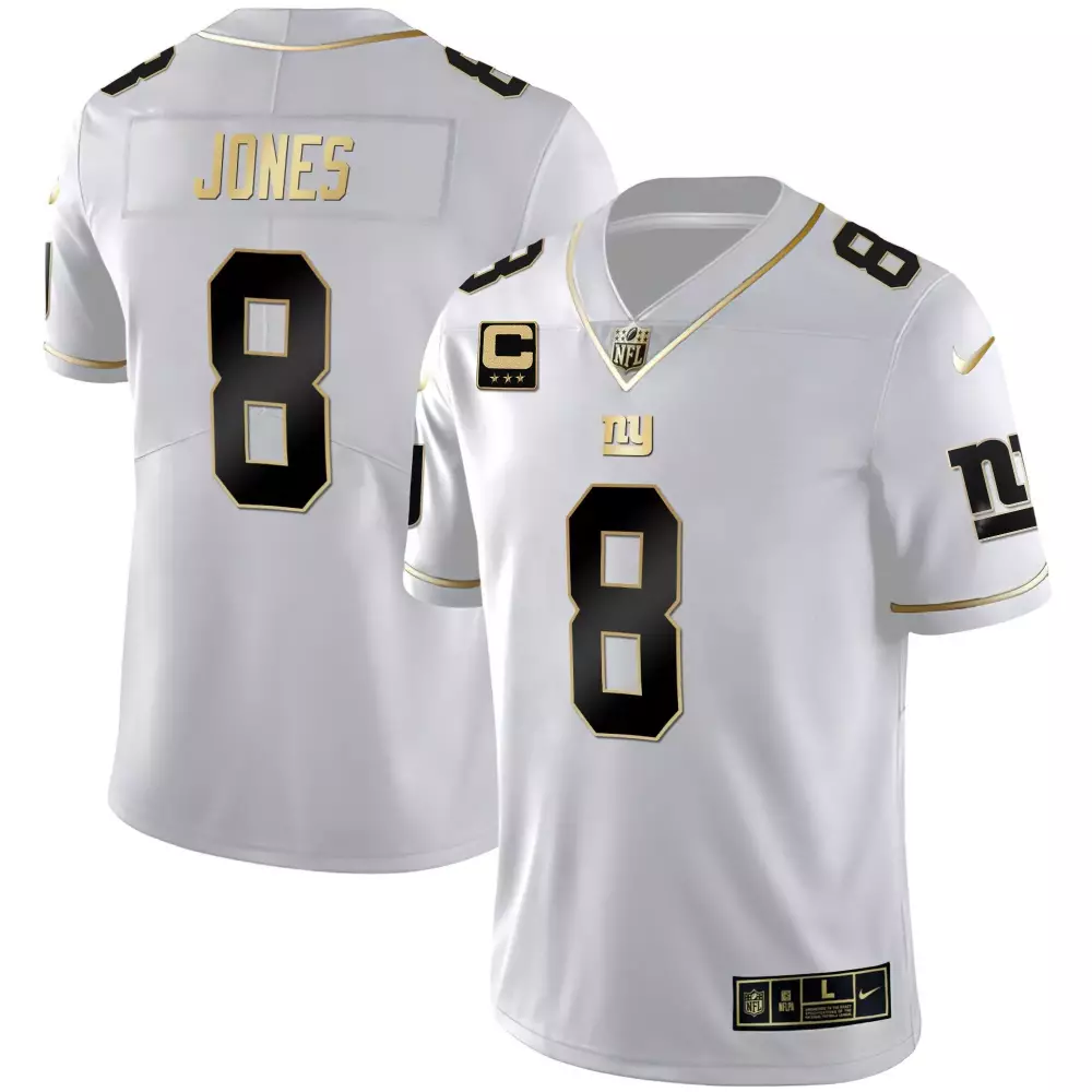 Daniel Jones New York Giants Vapor Gold Jersey | White Gold Stitched | Replica Fan Gear | For Men, Women & Youth