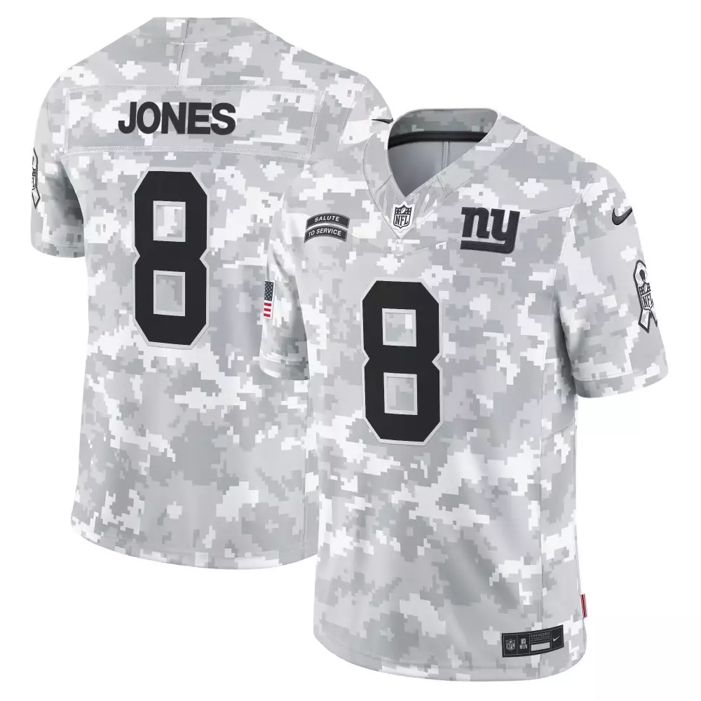 daniel jones youth new york giants 2024 salute to service vapor limited jersey arctic camo all stitched