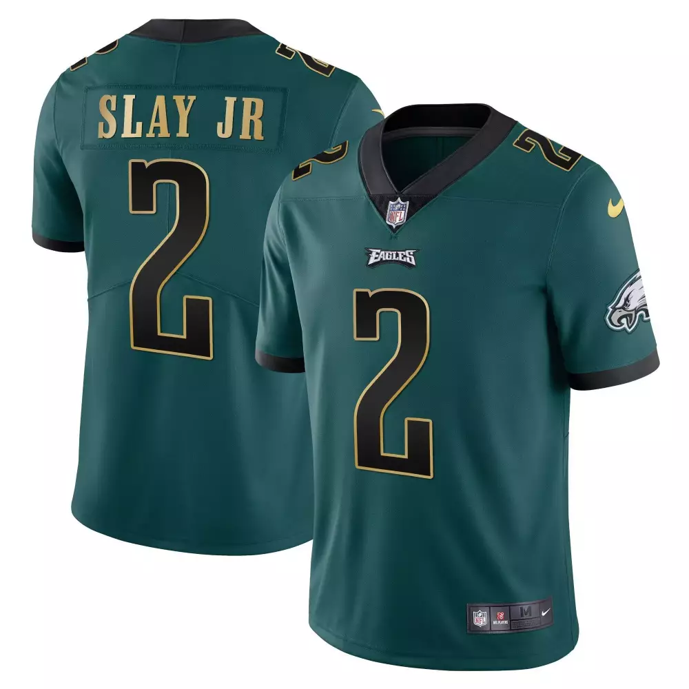 darius slay jr men philadelphia eagles vapor black midnight green gold limited all stitched