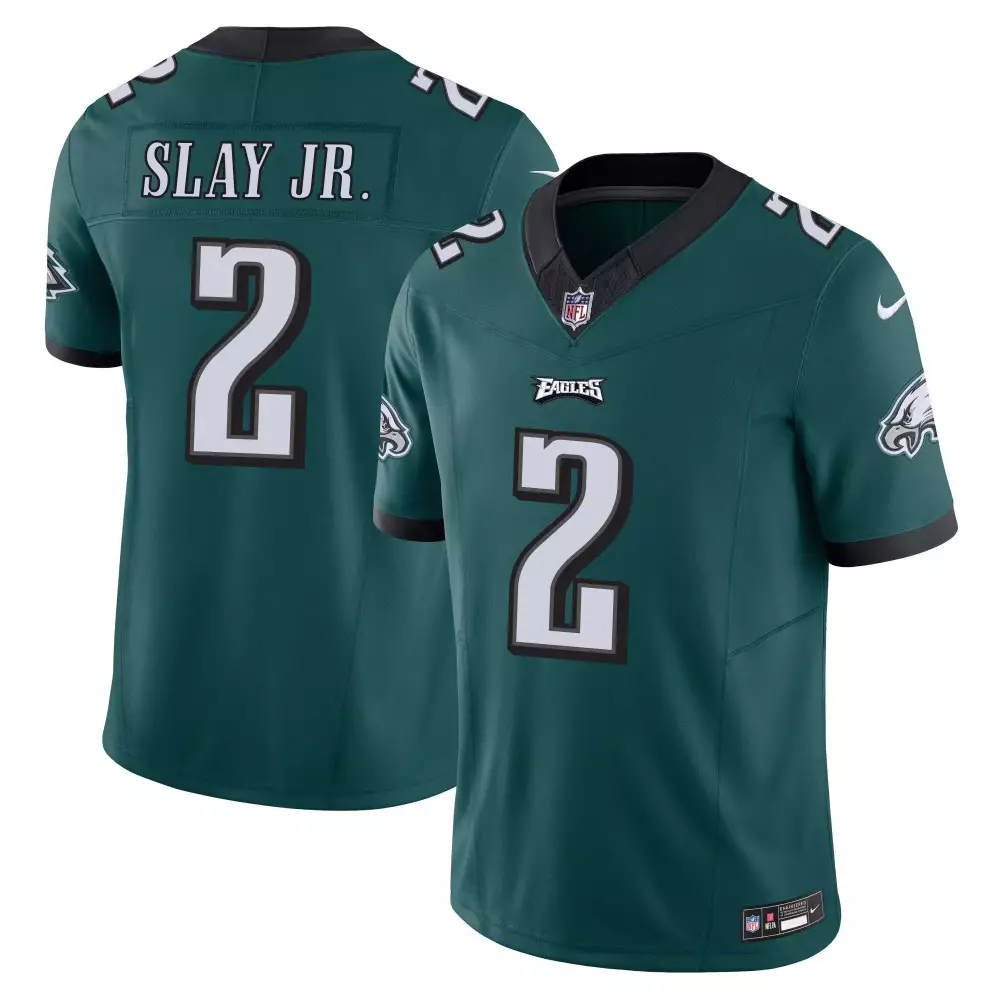 darius slay jr midnight green gold trim womens philadelphia eagles super bowl lvii gold trim jersey all stitched