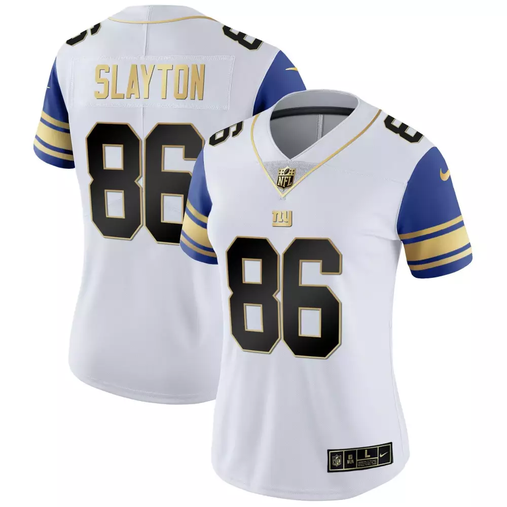 Darius Slayton 2023 New York Giants Color Sleeve Gold Vapor Jersey | All Stitched Fan Gear for Women