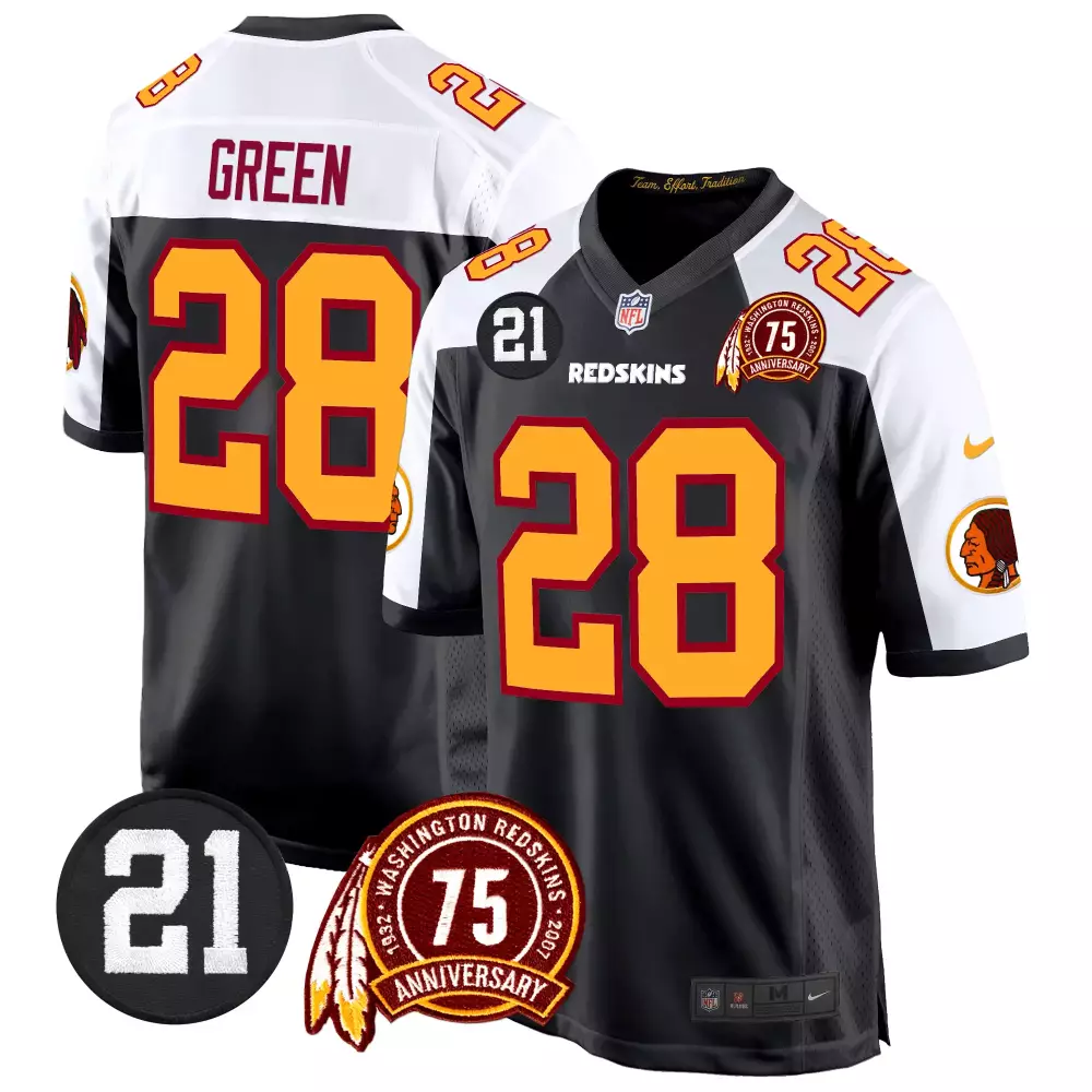 darrell green black alternate mens washington redskins 75th patch throwback vapor premier limited jersey all stitched