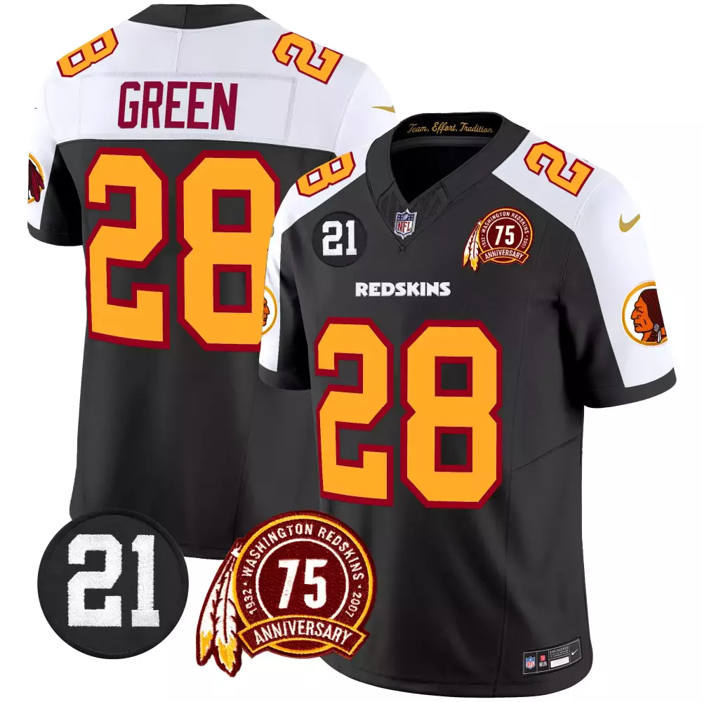 darrell green black alternate mens washington redskins 75th patch throwback vapor premier limited jersey all stitched