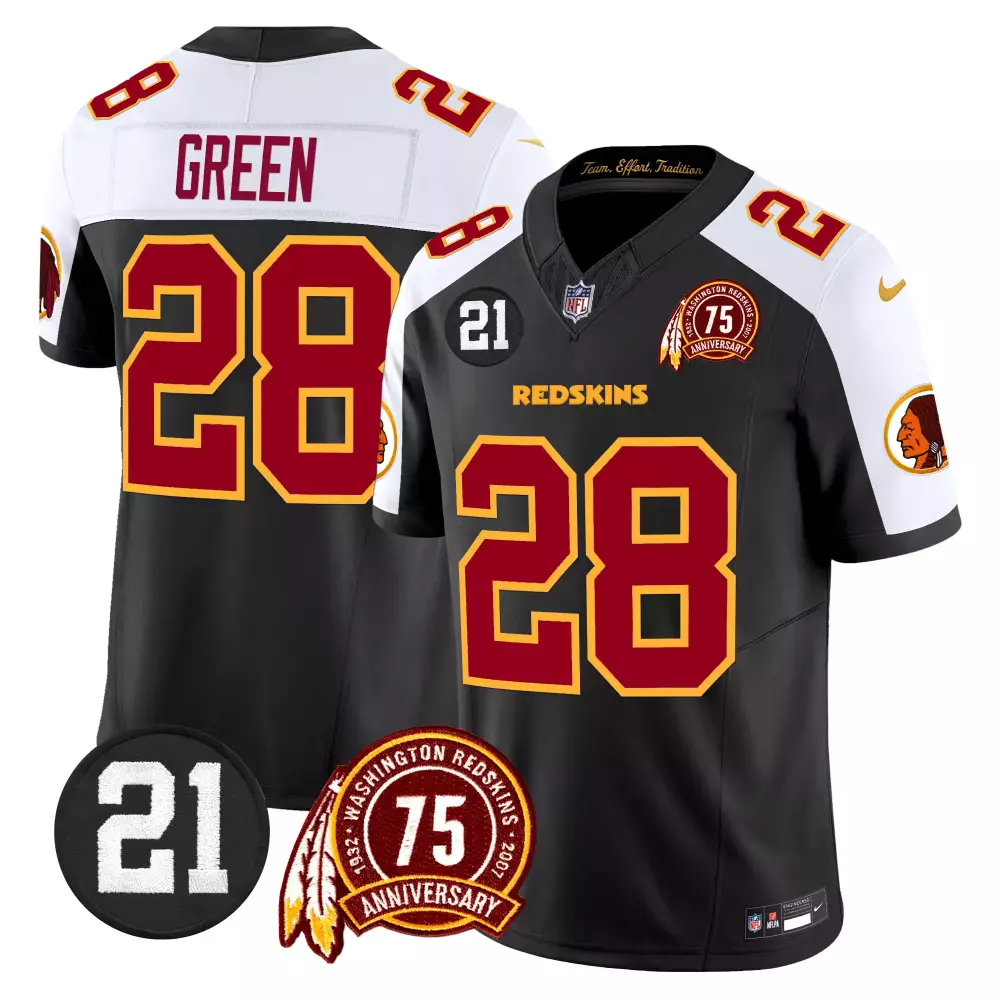 darrell green black alternate mens washington redskins 75th patch throwback vapor premier limited jersey all stitched