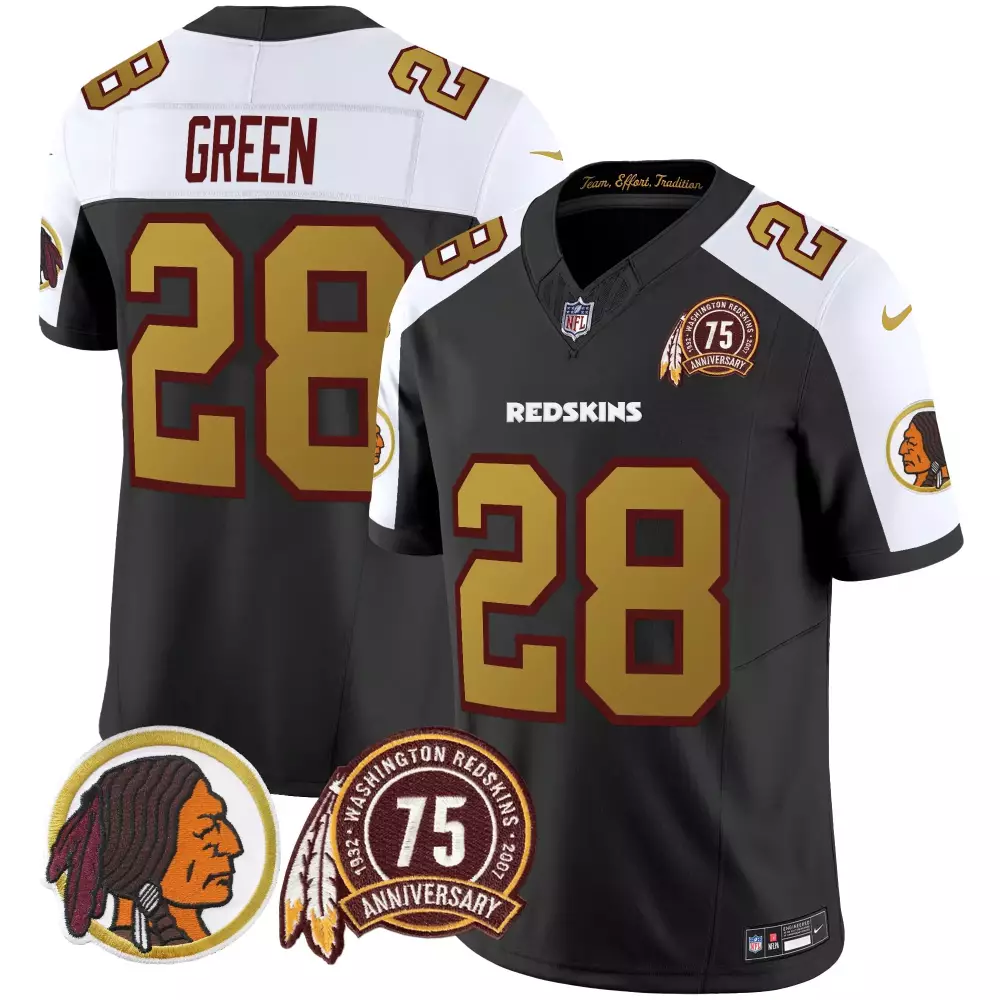 darrell green black alternate mens washington redskins throwback 75th patch vapor limited jersey all stitched
