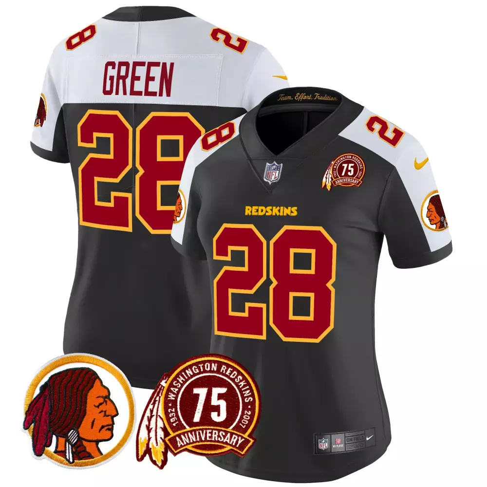 darrell green black alternate womens washington redskins 75th patch vapor limited jersey all stitched