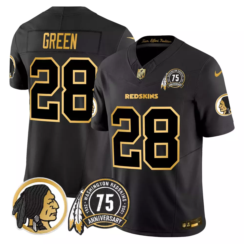darrell green black gold mens washington redskins 75th patch throwback gold vapor limited jersey all stitched