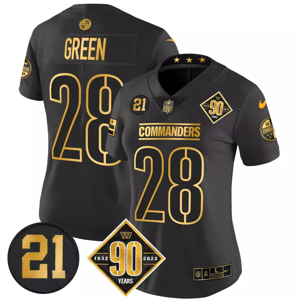 Darrell Green 90th Anniversary Black Game Jersey | Stitched Fan Gear | For Men, Women & Youth