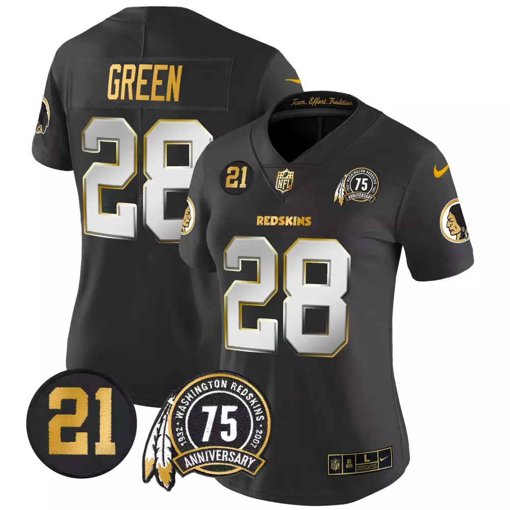 darrell green black limited womens washington redskins 75th sean taylor patch gold vapor limited jersey all stitched