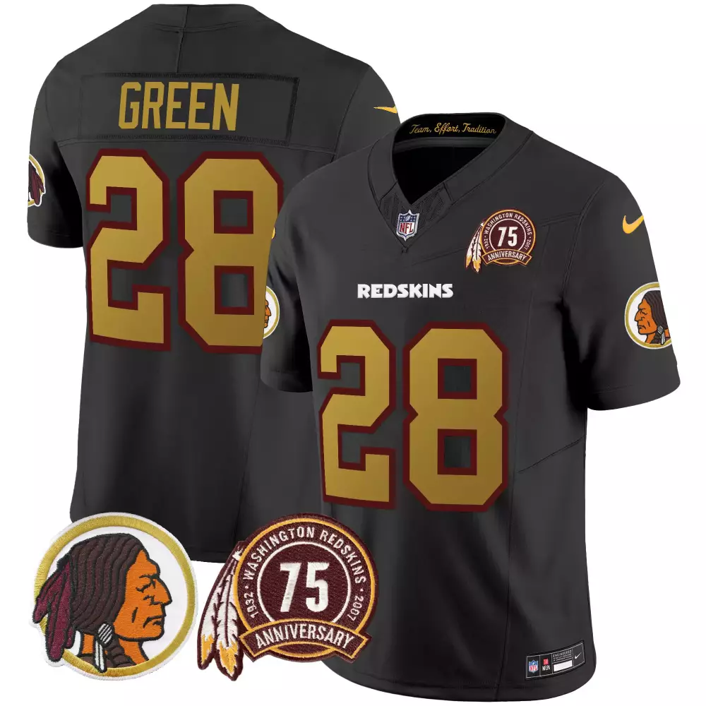 darrell green black mens washington redskins 75th patch throwback vapor limited jersey v2 all stitched