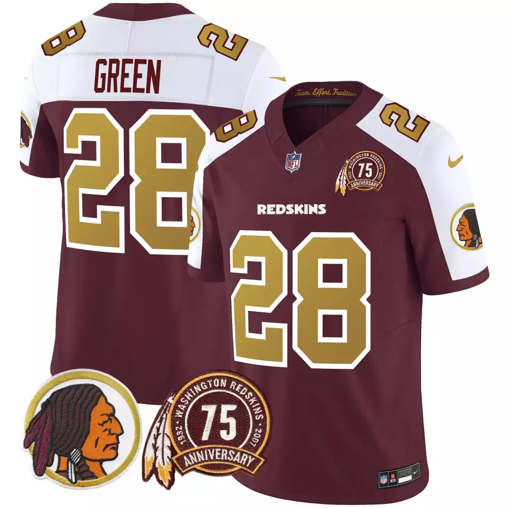 darrell green burgundy alternate mens washington redskins throwback 75th patch vapor limited jersey all stitched