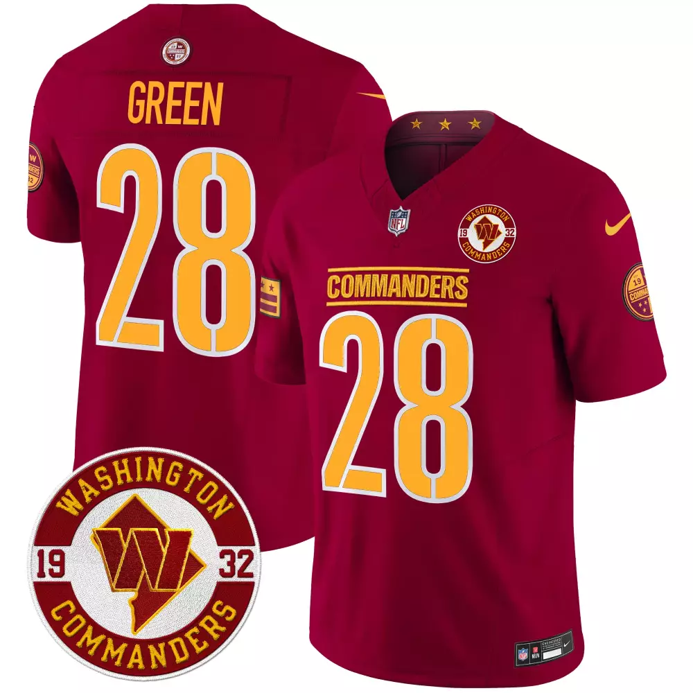 Darrell Green Washington Commanders 2024 Burgundy Jersey | Vapor Limited Edition with Est 1932 Patch | For Men | For Men, Women & Youth
