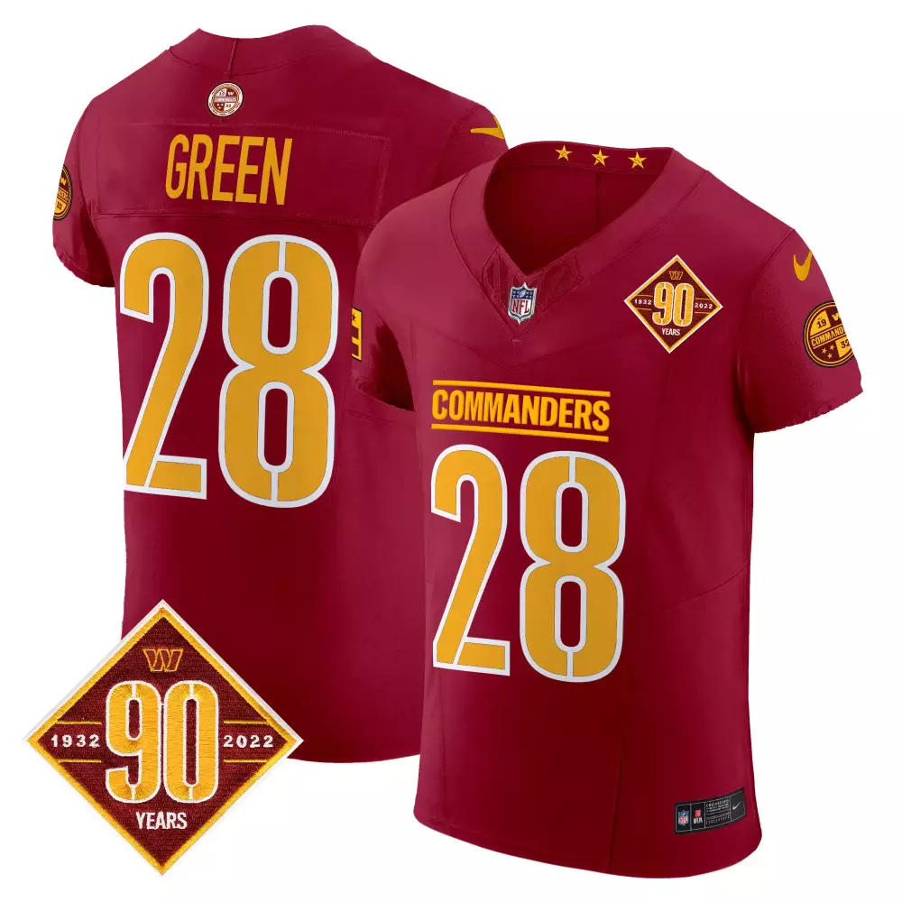 Darrell Green Washington Commanders 90th Anniversary Home Patch Vapor Limited Jersey | White | For Men | For Men, Women & Youth