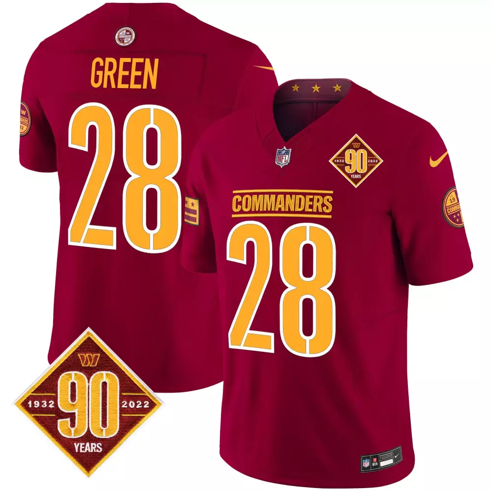 Darrell Green Washington Commanders 90th Anniversary Patch Vapor Limited Jersey | Burgundy | For Men | For Men, Women & Youth